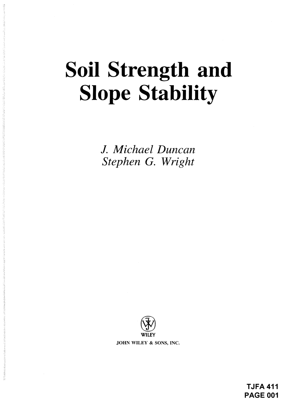 Soil Strength and Slope Stability