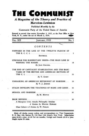 A PDF of All the Tables of Contents for 1933