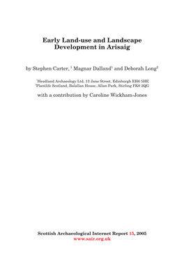 Early Land-Use and Landscape Development in Arisaig