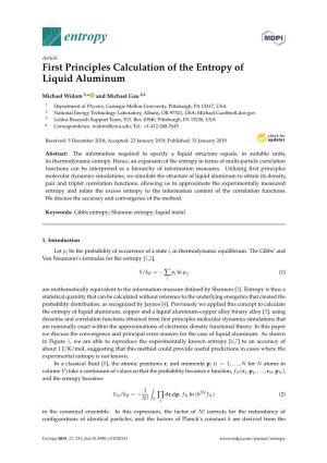 First Principles Calculation of the Entropy of Liquid Aluminum