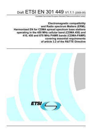 V1.1.1 (2005-05) Candidate Harmonized European Standard (Telecommunications Series)