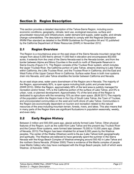Section 2: Region Description