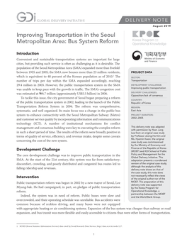 Improving Transportation in the Seoul Metropolitan Area: Bus System Reform