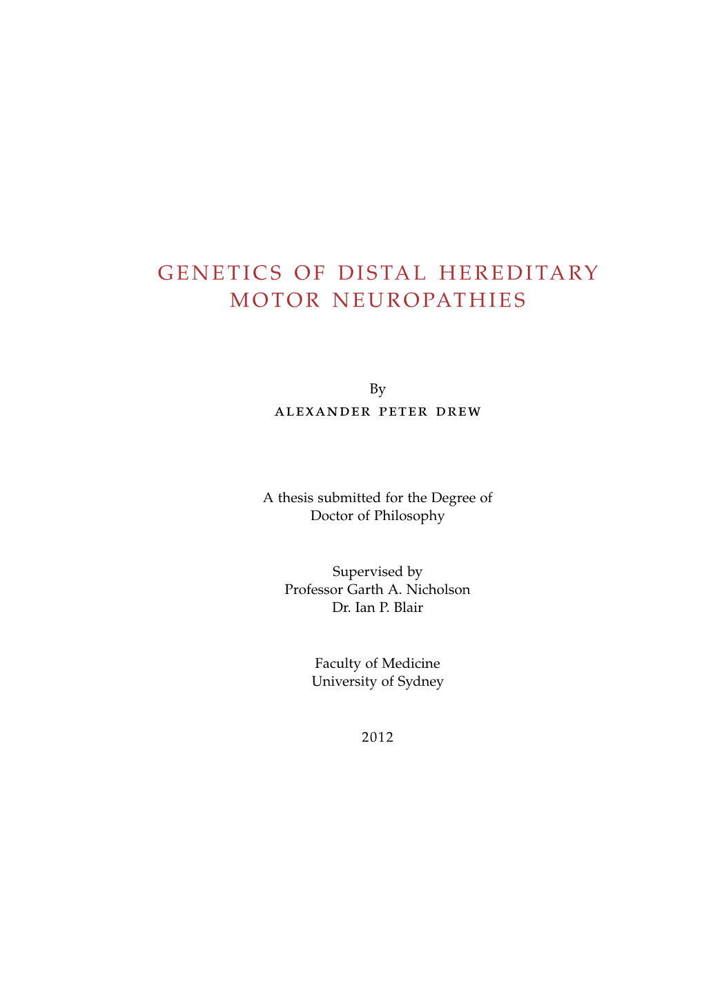 Genetics of Distal Hereditary Motor Neuropathies