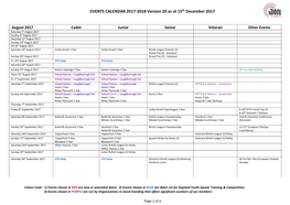 EVENTS CALENDAR 2017-2018 Version 7 As at 24Th May 2017