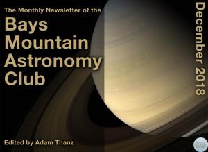 December 2018 the Monthly Newsletter of the Bays Mountain Astronomy Club