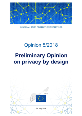 EDPS Preliminary Opinion on Privacy by Design