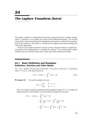 The Laplace Transform (Intro)