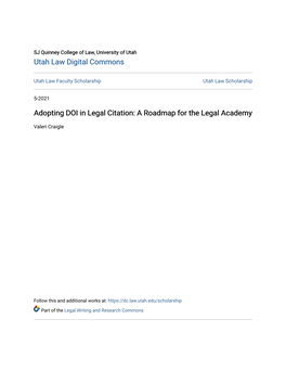 Adopting DOI in Legal Citation: a Roadmap for the Legal Academy