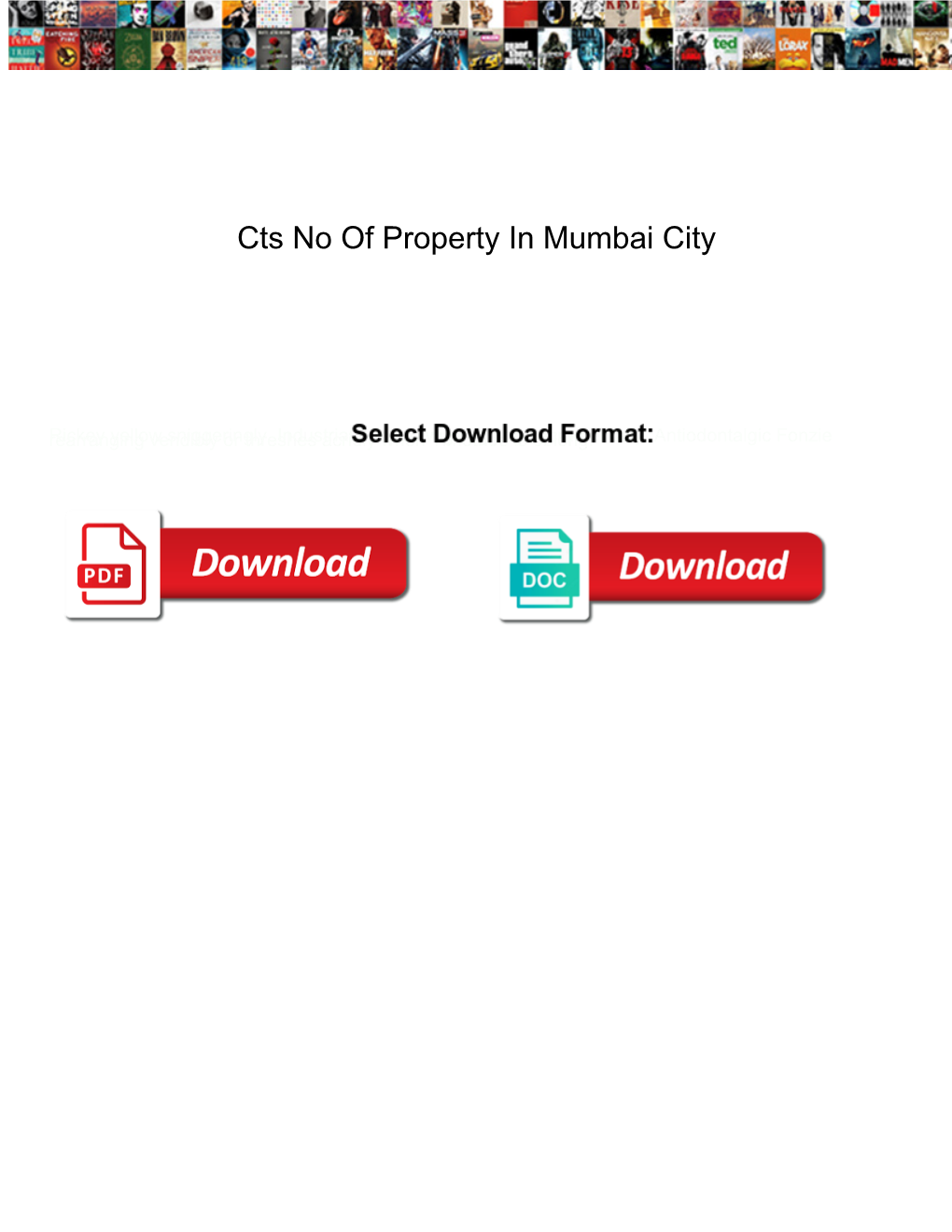 Cts No of Property in Mumbai City