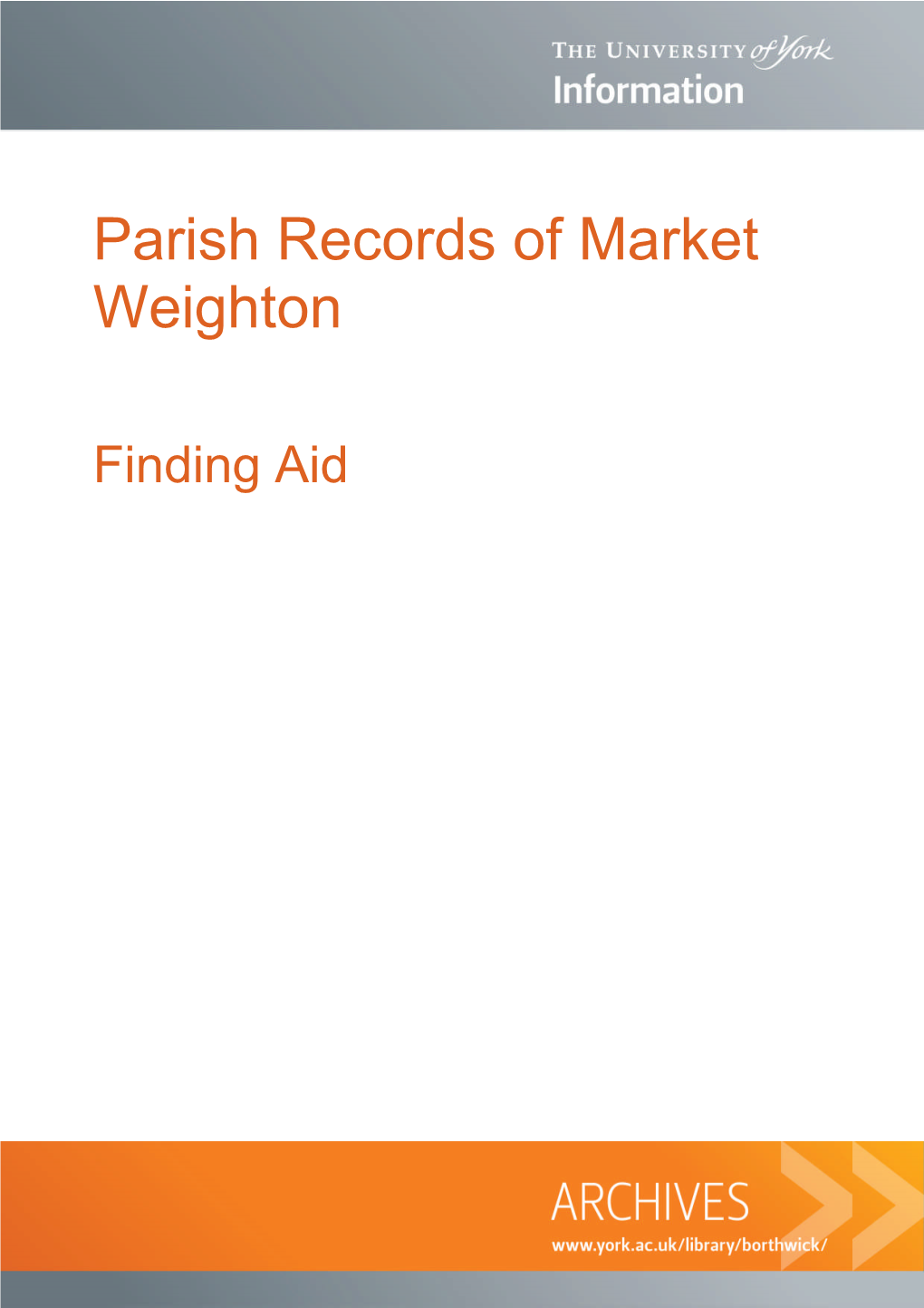 Parish Records of Market Weighton