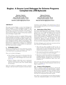 Bugloo: a Source Level Debugger for Scheme Programs Compiled Into JVM Bytecode