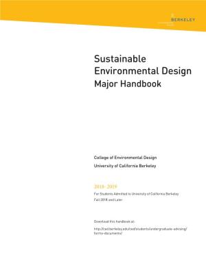 Sustainable Environmental Design Major Handbook 2018-19