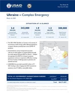 Ukraine – Complex Emergency March 16, 2021