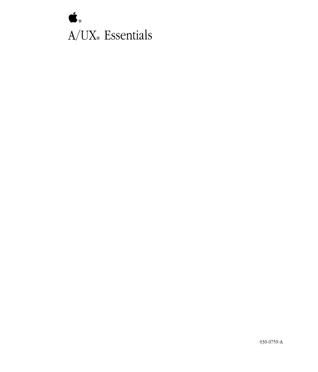 A/UX® Essentials