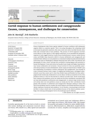 Corvid Response to Human Settlements and Campgrounds: Causes, Consequences, and Challenges for Conservation
