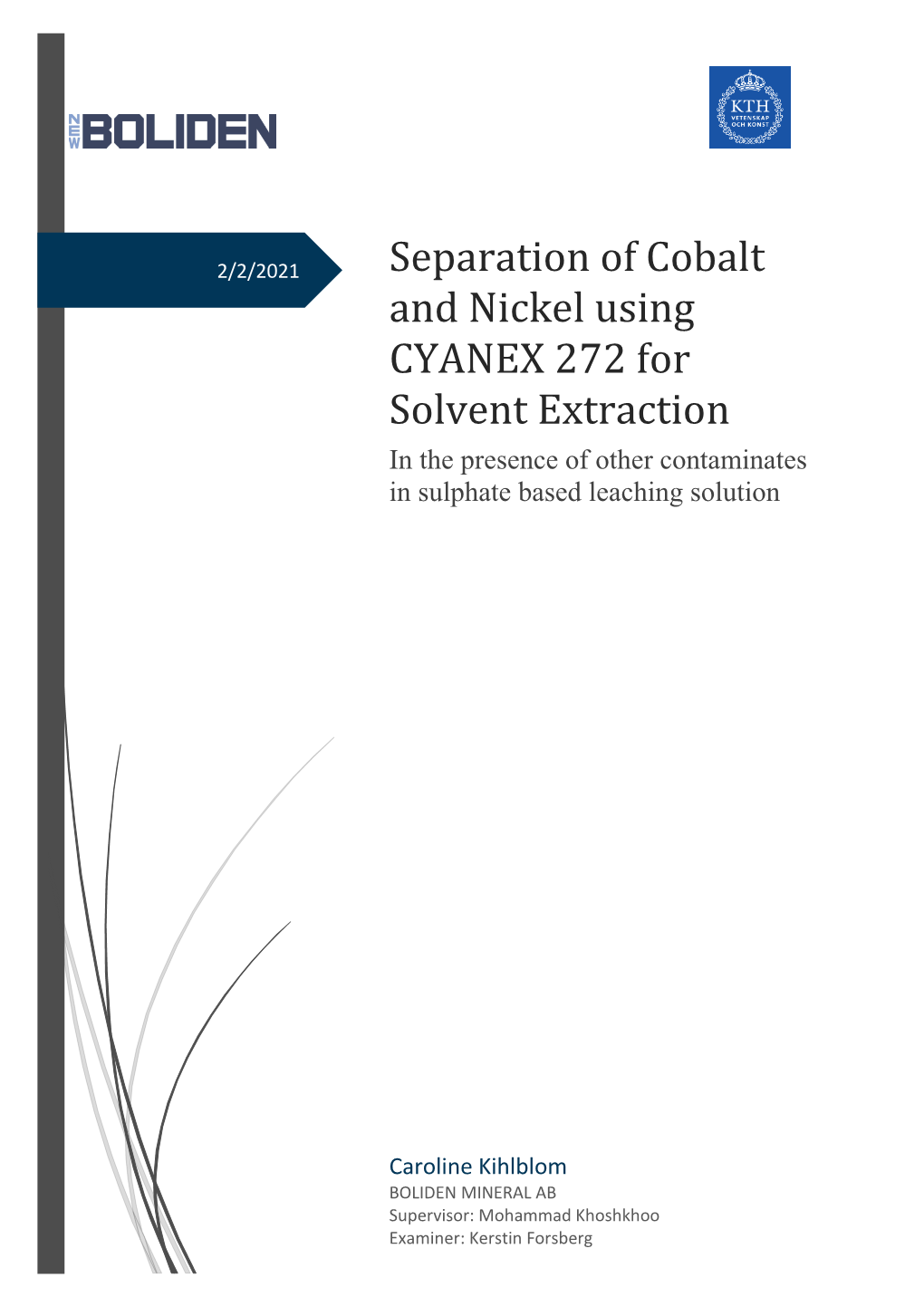Separation of Cobalt and Nickel Using CYANEX 272 for Solvent Extraction
