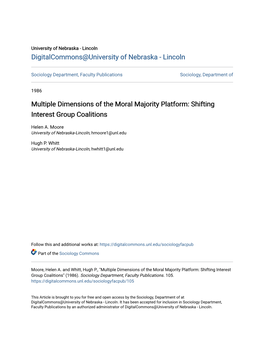 Multiple Dimensions of the Moral Majority Platform: Shifting Interest Group Coalitions