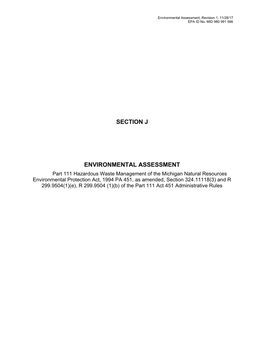 Environmental Assessment, Revision 1, 11/28/17 EPA ID No