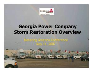 Georgia Power Company Storm Restoration Overview