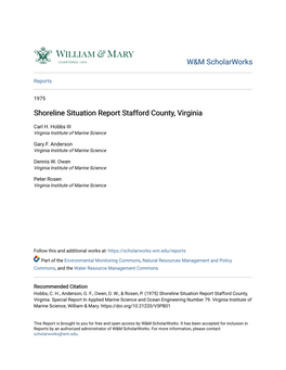Shoreline Situation Report Stafford County, Virginia