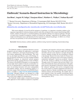 Outbreak! Scenario-Based Instruction in Microbiology