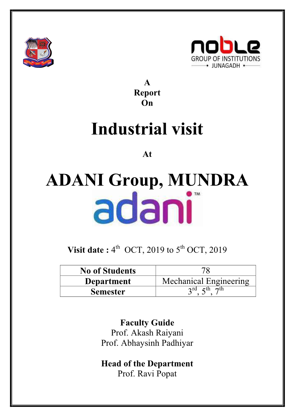 Industrial Visit ADANI Group, MUNDRA
