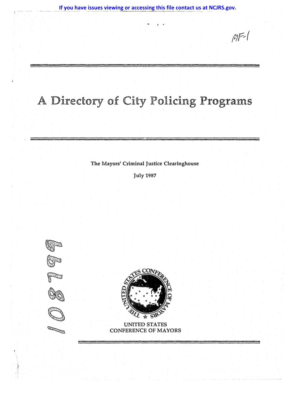 A Directory of City Policing Programs