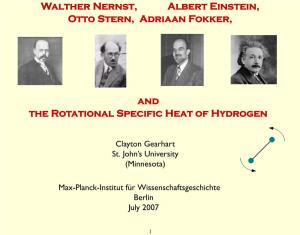 Walther Nernst, Albert Einstein, Otto Stern, Adriaan Fokker, and The