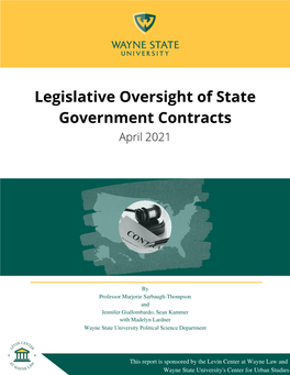 Legislative Oversight of State Government Contracts April 2021