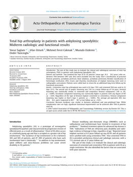 Total Hip Arthroplasty in Patients with Ankylosing Spondylitis: Midterm Radiologic and Functional Results