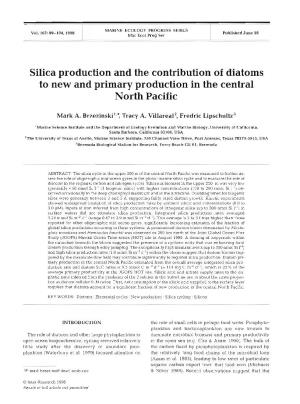 Silica Production and the Contribution of Diatoms to New and Primary Production in the Central North Pacific