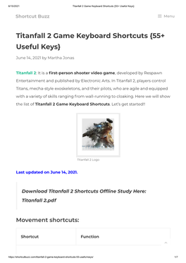 Titanfall 2 Game Keyboard Shortcuts {55+ Useful Keys}