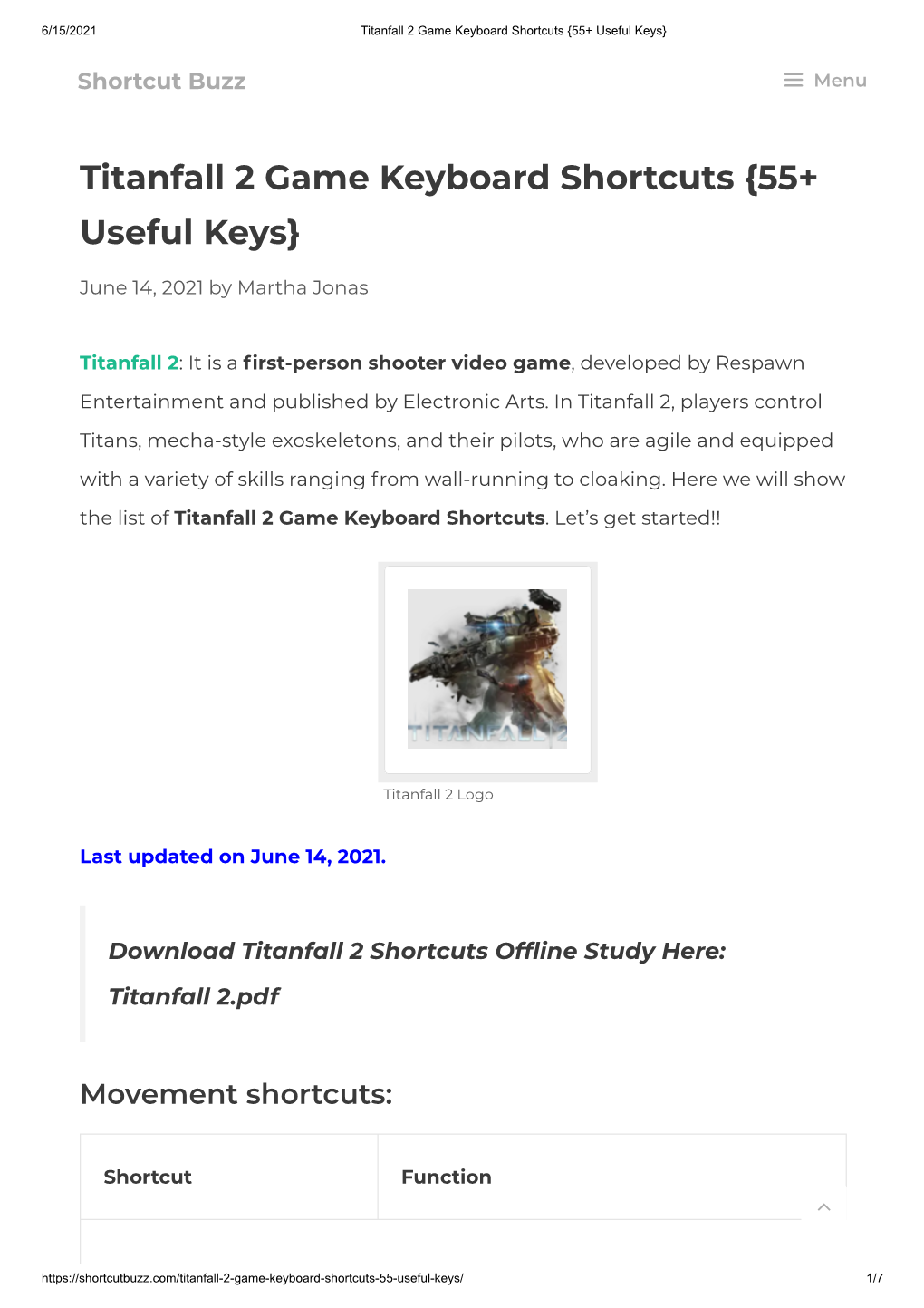 Titanfall 2 Game Keyboard Shortcuts {55+ Useful Keys}