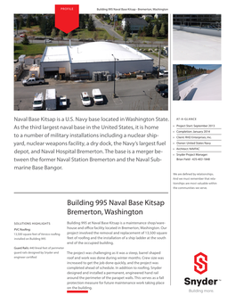 Building 995 Naval Base Kitsap Bremerton, Washington
