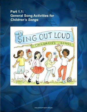General Song Activities for Children's Songs