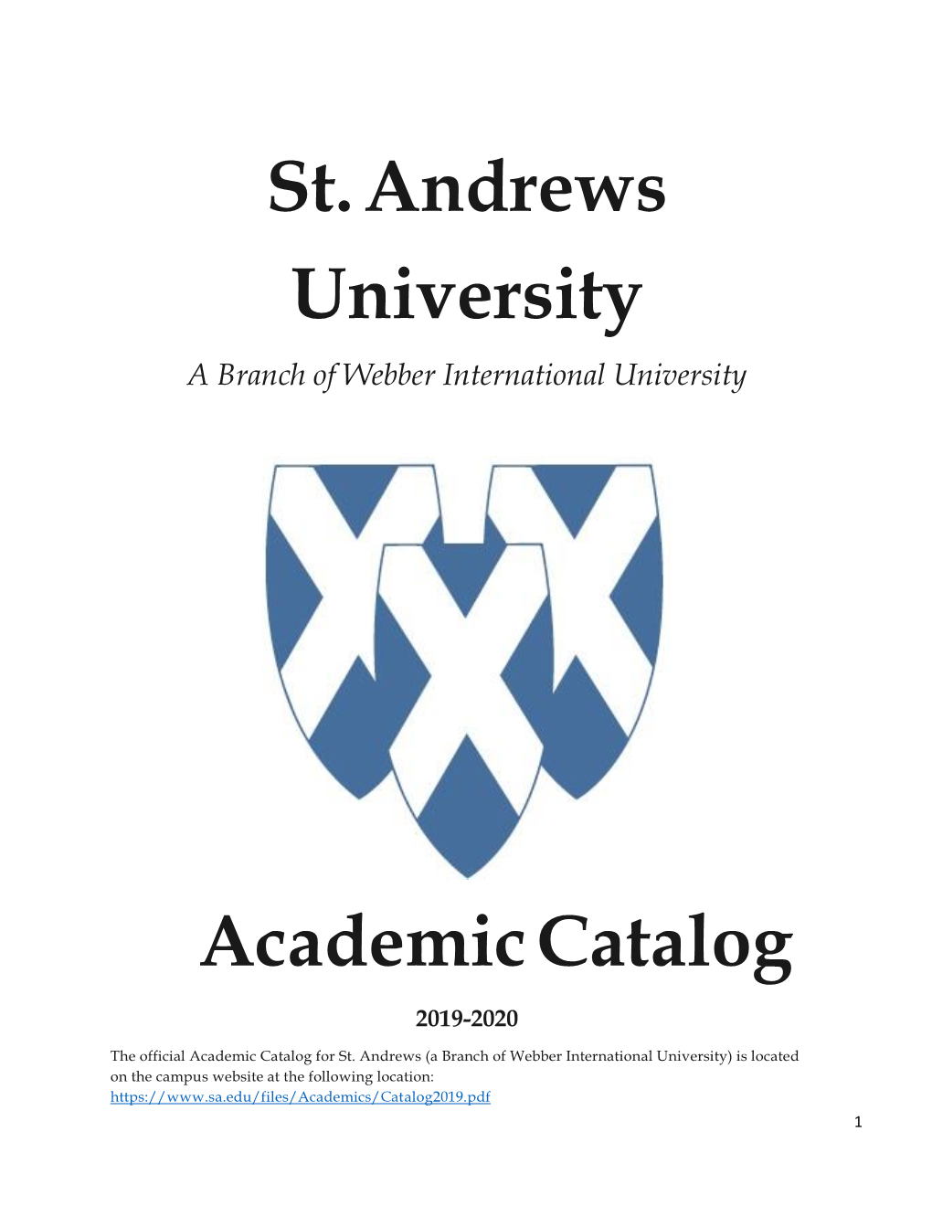 St. Andrews University Academic Catalog
