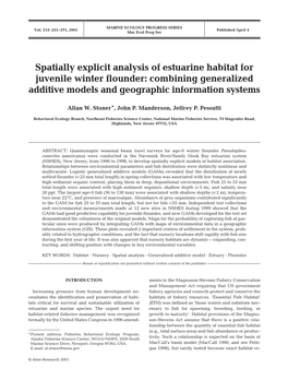 Spatially Explicit Analysis of Estuarine Habitat for Juvenile Winter Flounder: Combining Generalized Additive Models and Geographic Information Systems