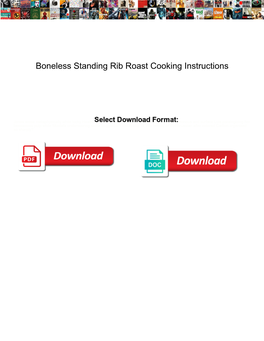 Boneless Standing Rib Roast Cooking Instructions