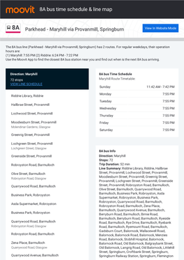 8A Bus Time Schedule & Line Route