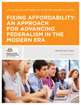 Fixing Affordability: an Approach for Advancing Federalism in the Modern Era