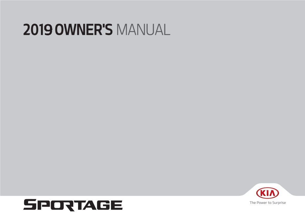 2019 Kia Sportage Owner's Manual