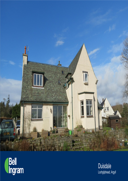 Duisdale Lochgilphead, Argyll 2 Attractive and Substantial, Four-Bedroom, Detached, Period Villa with Adjacent Paddock , on the Edge of Lochgilphead