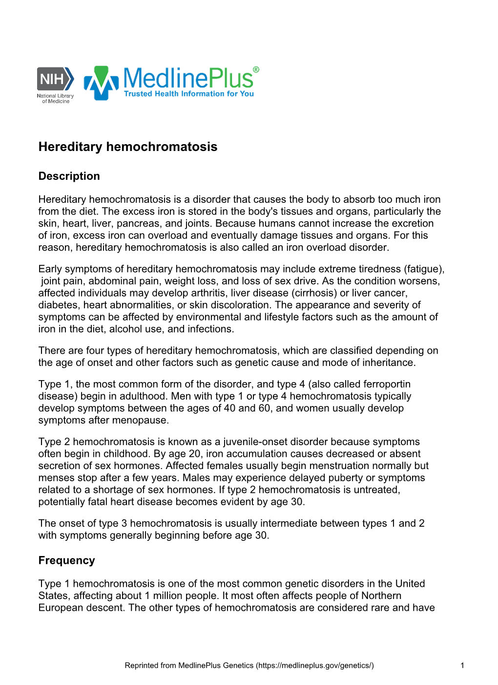 Hereditary Hemochromatosis