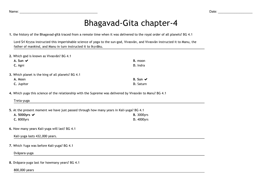 Bhagavad-Gita Chapter-4