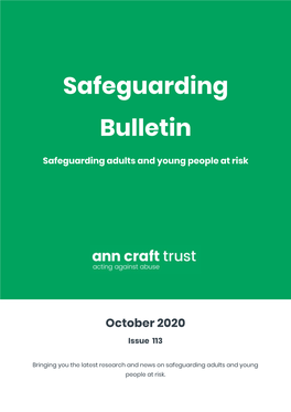 Download the October 2020 ACT Safeguarding Bulletin Here