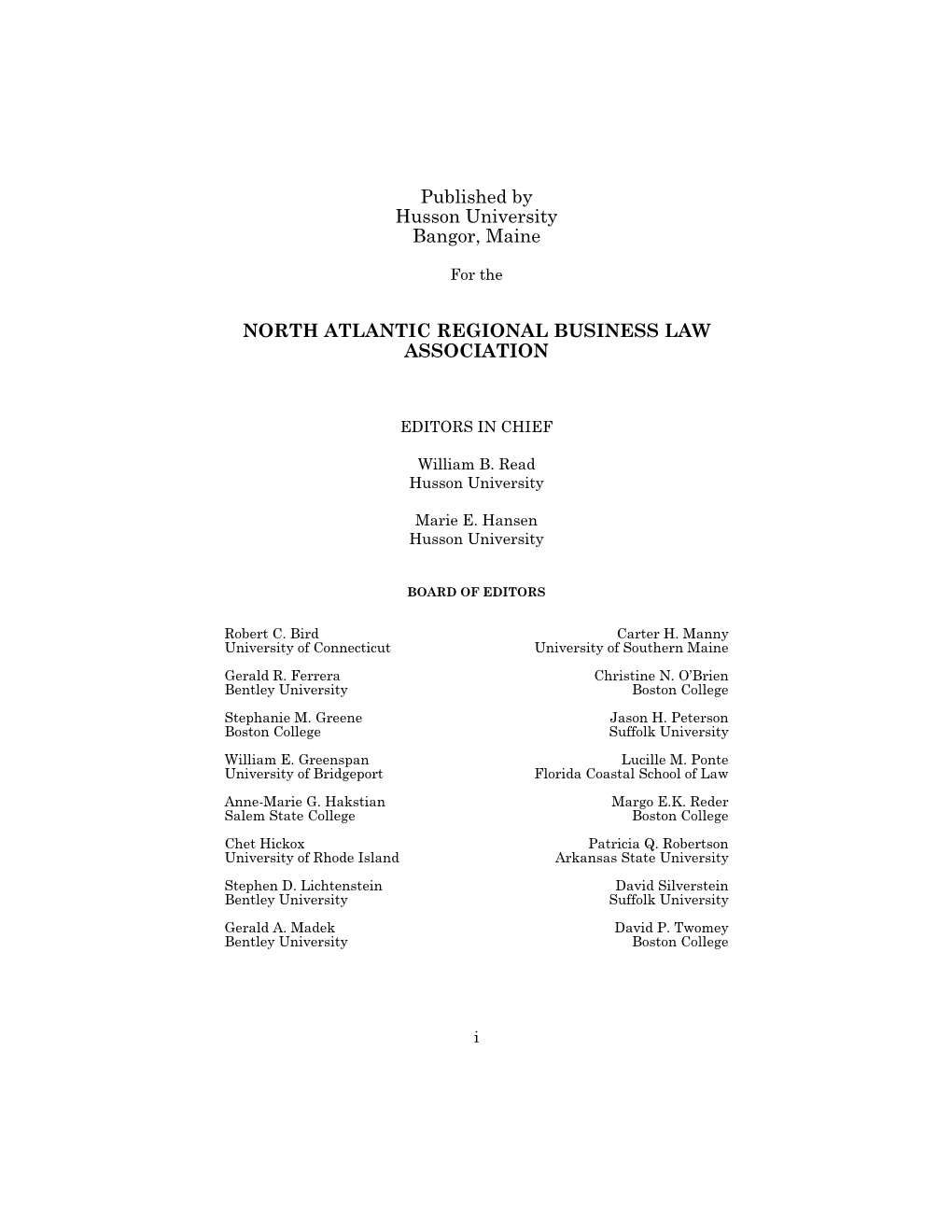 North Atlantic Regional Business Law Association