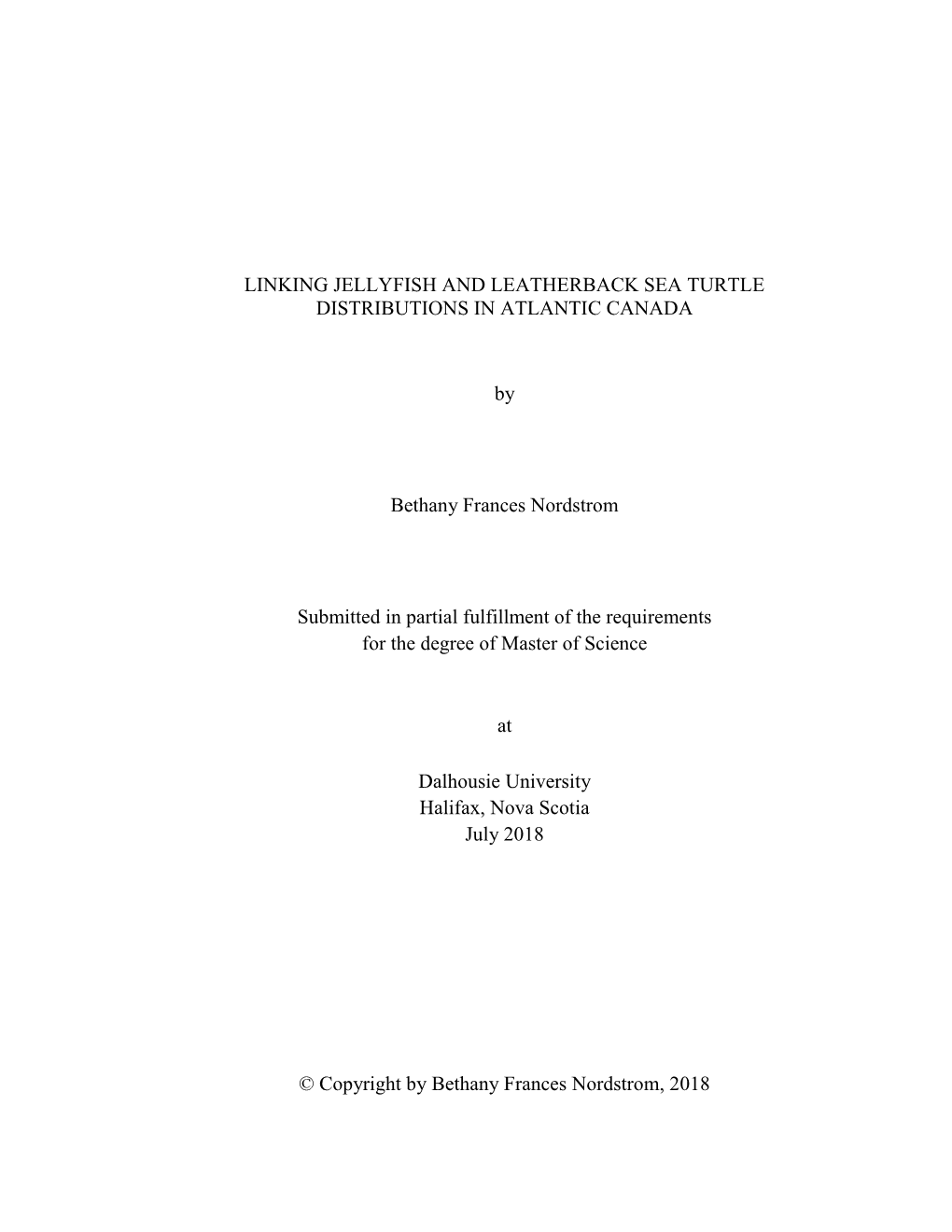 Linking Jellyfish and Leatherback Sea Turtle Distributions in Atlantic Canada