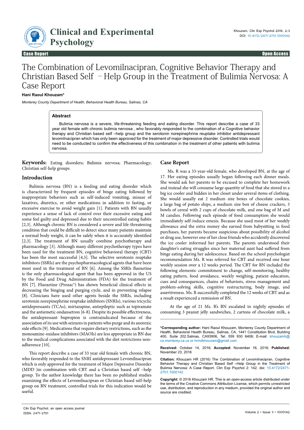 The Combination of Levomilnacipran, Cognitive