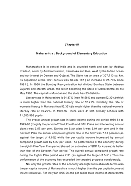 Background of Elementary Education Maharashtra Is in Central India And